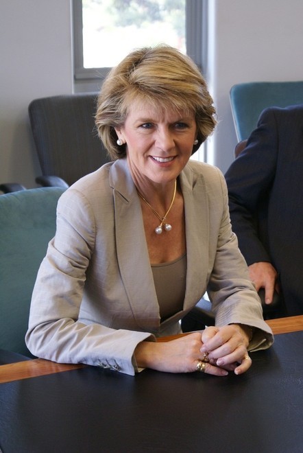 Described by Bill Barry-Cotter as ’a very impressive woman’ - Julie Bishop in the Maritimo boardroom.  © SW
