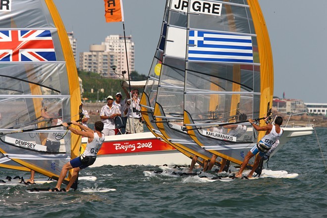 Start of RS:X Mens Medal Race - 2008 Qingdao © Ingrid Abery http://www.ingridabery.com