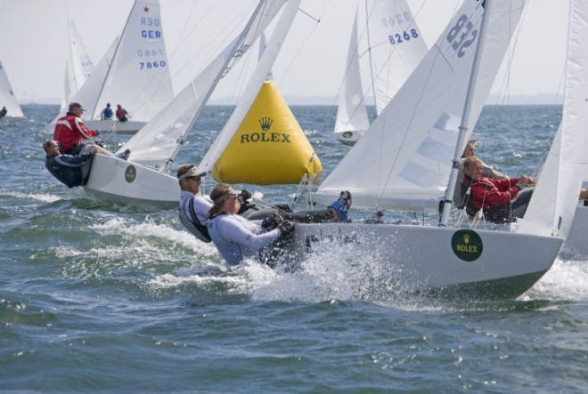 FREDRIK LOEF, ANDERS EKSTRÖM, SWE, on the way to the offset mark  ©  Rolex/Daniel Forster http://www.regattanews.com