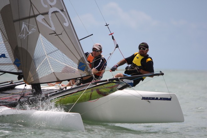 Mal Richardson and Gordon Beath from Port Douglas sailing 