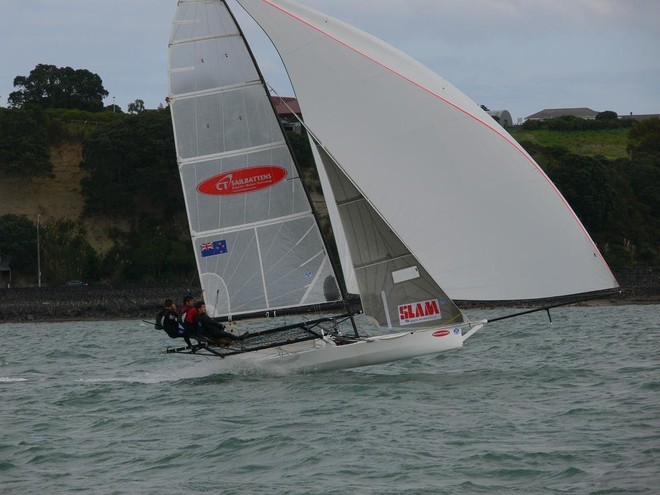 Opening day ANZAC 18ft skiffs - Waitemata Harbour © Ross Whitburn