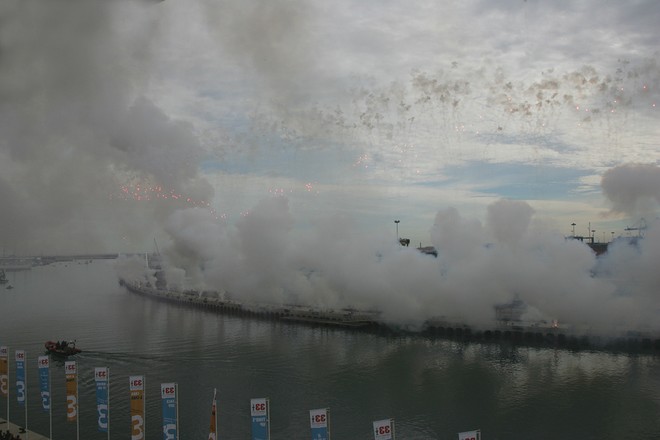 The battle commences. &copy; Richard Hampson http://www.yacht-pics.com