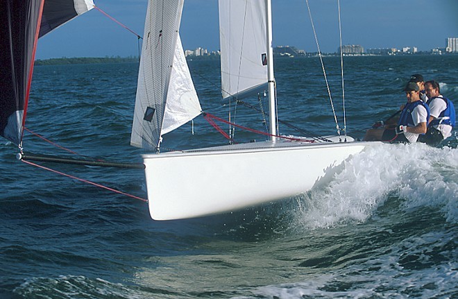 The clean fast lines of the Viper 640 are apparent. Boats can be stacked three high for trailing. © Event Media