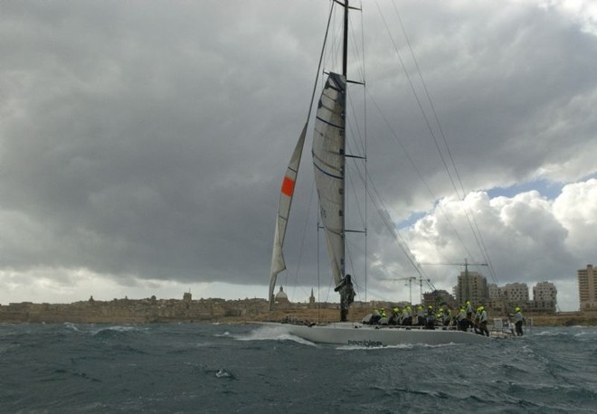 Rambler enters the harbour after a rough and difficult race - 2007 Rolex Middle Sea Race ©  Rolex/ Kurt Arrigo http://www.regattanews.com
