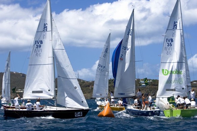IC24 One Design fleet, rounding windward mark  - International Rolex Regatta &copy;  Rolex/Daniel Forster http://www.regattanews.com