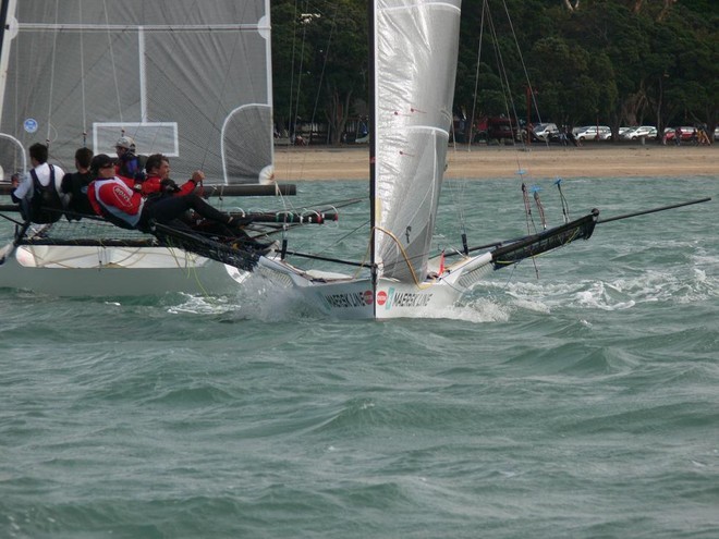 Opening day ANZAC 18ft skiffs - Waitemata Harbour © Ross Whitburn