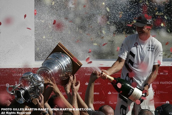 32nd America’s Cup - Alinghi celebrates © Gilles Martin-Raget http://www.martin-raget.com/
