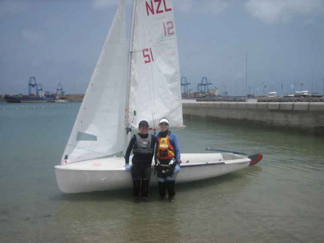 Sarah Bilkie and Rosie Sargisson launch their new boat. © Simon Cooke