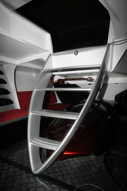 New Alfa Romeo 70’ at McConaghy’s China yard. The Alfa grille... or is it the companionway steps? © Guy Nowell http://www.guynowell.com