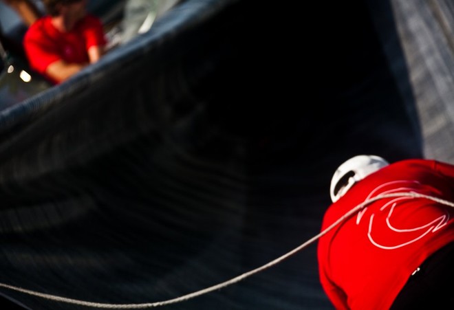 On board Alinghi 5 in Ras Al Khaimah &copy; Guido Trombetta/Team Alinghi