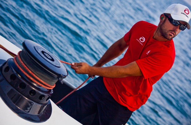 On board Alinghi 5 in Ras Al Khaimah &copy; Guido Trombetta/Team Alinghi