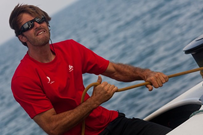 On board Alinghi 5 in Ras Al Khaimah &copy; Guido Trombetta/Team Alinghi
