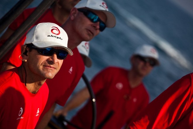 On board Alinghi 5 in Ras Al Khaimah &copy; Guido Trombetta/Team Alinghi