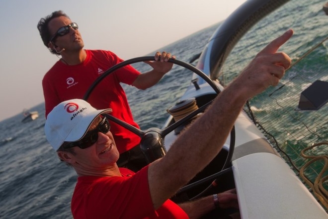 On board Alinghi 5 in Ras Al Khaimah &copy; Guido Trombetta/Team Alinghi
