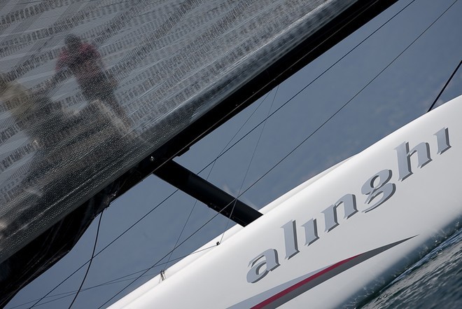 Second day of sailing for Alinghi 5 on Lake Geneva.<br />
 © Carlo Borlenghi/ Alinghi http://www.alinghi.com