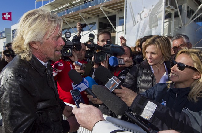 Valencia, 2/11/10 33rd America’s Cup <br />
Richard Branson talks to the media<br />
 © Carlo Borlenghi/ Alinghi http://www.alinghi.com