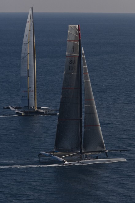 Valencia, 2/12/10<br />
33rd America’s Cup<br />
Day 5 race 1 <br />
Alinghi 5, USA 17<br />
 © Carlo Borlenghi/ Alinghi http://www.alinghi.com