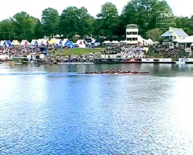 Hamilton Boys are clear ahead of the second placed crew (out of picture to the left) in the Bous U18-8 for the 2007 Maardi Cup © Sky TV