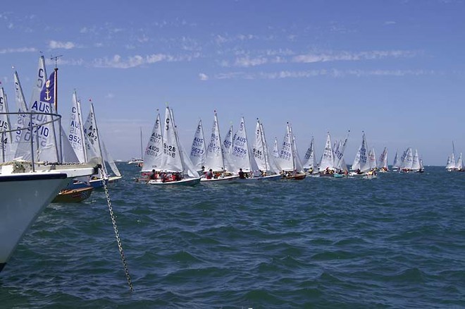 International Cadet Australian Championships - Race 2 Start - International Cadet Australian Championships, Royal Geelong Yacht Club,Victoria © Teri Dodds http://www.teridodds.com