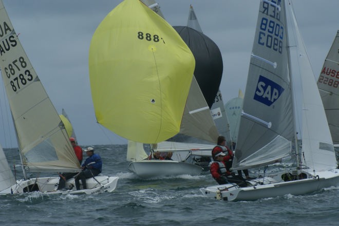 Gate mark chaos in the 2007 SAP 505 Worlds - Day 2, Race 3 © Sail-World.com /AUS http://www.sail-world.com