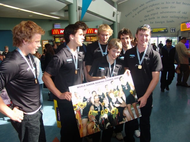 Stroke of the Junior Eight, David Eade and his crew. &copy; Rowing-World