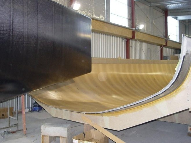 The new Georgia exits the building mould at Cookson Boats © SW