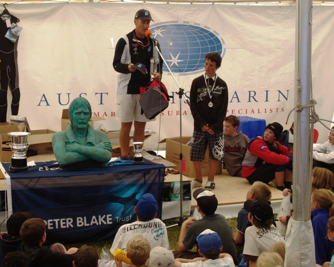Chris Steele (Wakatere) receives his medal at the 2006 Sir Peter Blake Regatta © Richard Gladwell www.photosport.co.nz