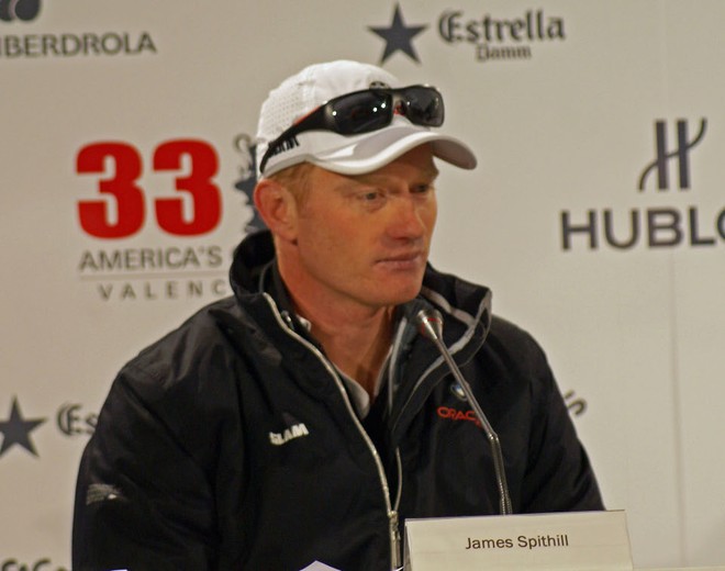 James Spithill, Media Conference, Race 1, 33rd America’s Cup &copy; Richard Gladwell www.photosport.co.nz