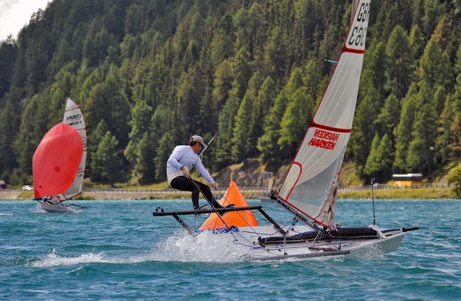 Racing on Day 1 - 2008 Musto Performance Skiff Worlds, Silvaplana, SUI &copy; Tania & Sergei Samus http://www.photoskiff.com