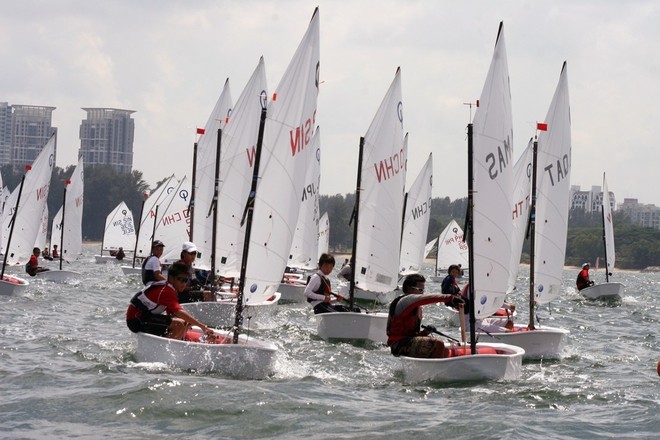 Fleet racing, Day 2 IODA Optimist Asian Championships in Singapore © SingaporeSailing