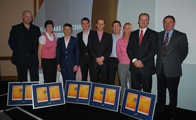 Ian Barker (second right) with fellow 2008 UK Sport Elite Coach graduates. - image UK Sport ©  SW