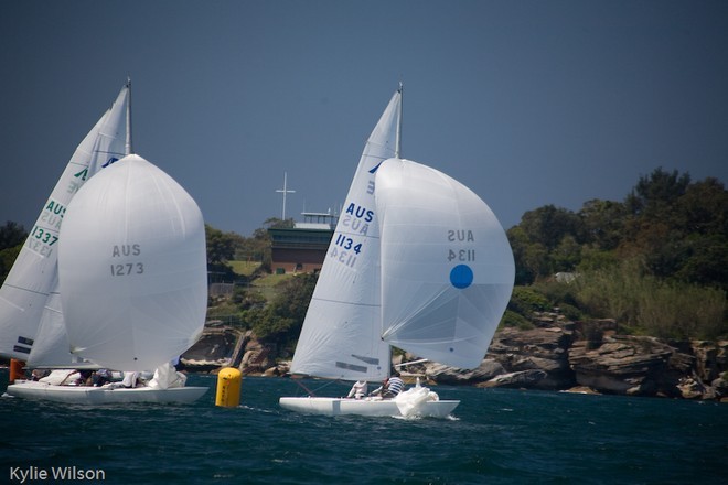 Charge of the Etchells fleet in the Mini Regatta last Sarurday. Photo: Kylie Wilson © SW