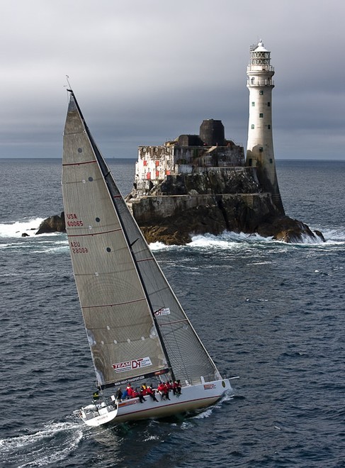 LUNA ROSSA, Sail Number: ITA4599, Owner: Vittorio Volonte, Design: STP 65<br />
rounding the Fastnet Rock &copy;  Rolex / Carlo Borlenghi http://www.carloborlenghi.net