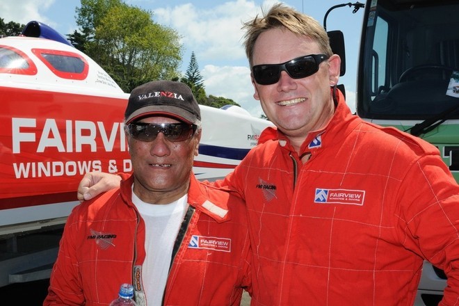 Veteran driver Ted Taiatini (left) made a successful comeback to racing after a 10-year absence to join co-owner Warren Lewis aboard ’Fairview Windows and Doors’.  © Greg Olsen