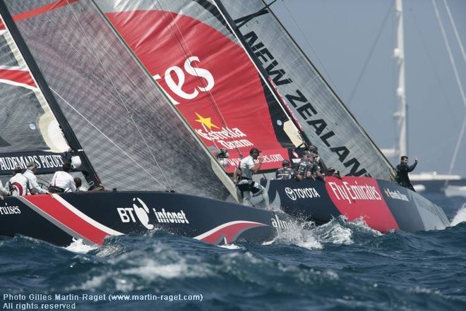 Alinghi vs Emirates Team New Zealand - last race © Gilles Martin-Raget http://www.martin-raget.com/