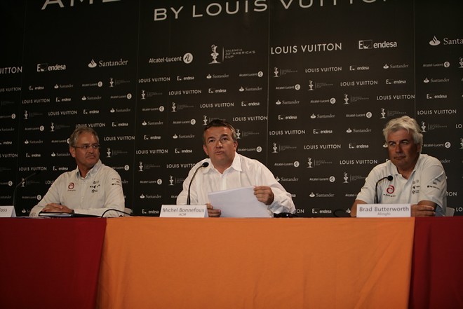 The top table of Miash Ross, Michel Bonnefous and Brad Butterworth at the Protocol Media Conference © Gilles Martin-Raget http://www.martin-raget.com/