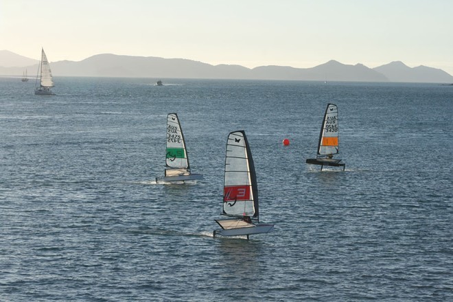 Demonstrating the fun you can have on a Bladerider Moth. - Audi Hamilton Island Race Week © Virginia Veal