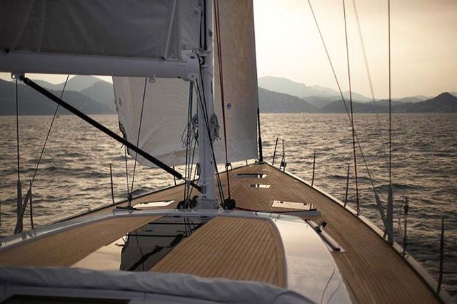 Hanse 630 at dusk looking forward over deck © Windcraft Australia www.windcraft.com.au