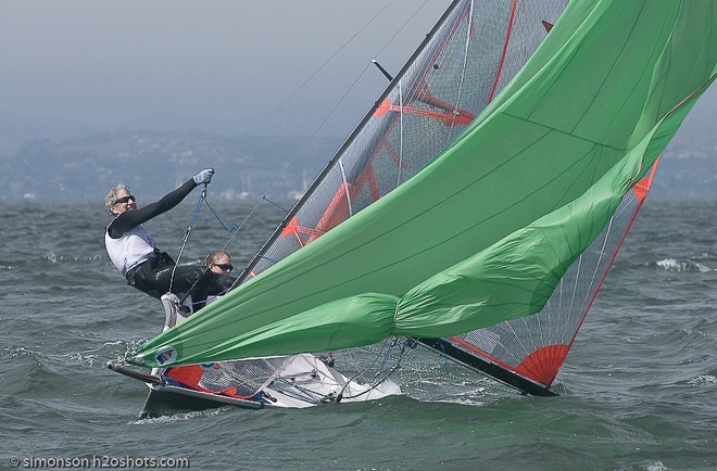 Day 2 US 29er Nationals, San Francisco Bay. Hieneken Crash-004 © Erik Simonson/ h2oshots.com