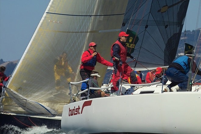 J120, Twist, skippered by Timo Bruck, at the top mark 2006 Rolex Big Boat Series © Chuck Lantz http://www.ChuckLantz.com