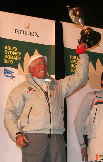 Neville Crichton with Trophy and Medallion - Rolex Sydney Hobart Yacht Race 2009 © Crosbie Lorimer http://www.crosbielorimer.com