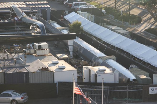 Rudders visible as BOR90/USA emerges from the builder’s shed - San Diego 24 October 2009 © Kazenotayori