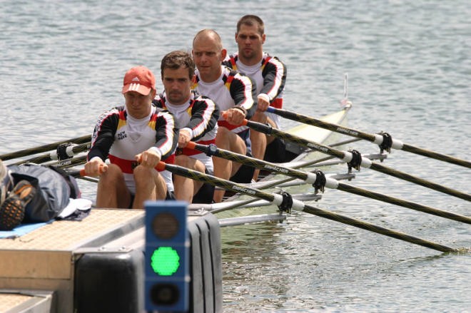 German Quad gets the green light off the Start © Rob Bristow www.rowinginfo.info