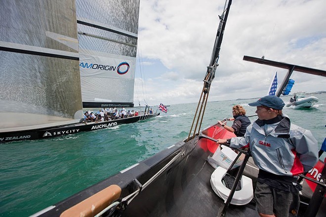 Team Origin goes high in Practice for the Louis Vuitton Pacific Series © BMW Oracle Racing Photo Gilles Martin-Raget http://www.bmworacleracing.com