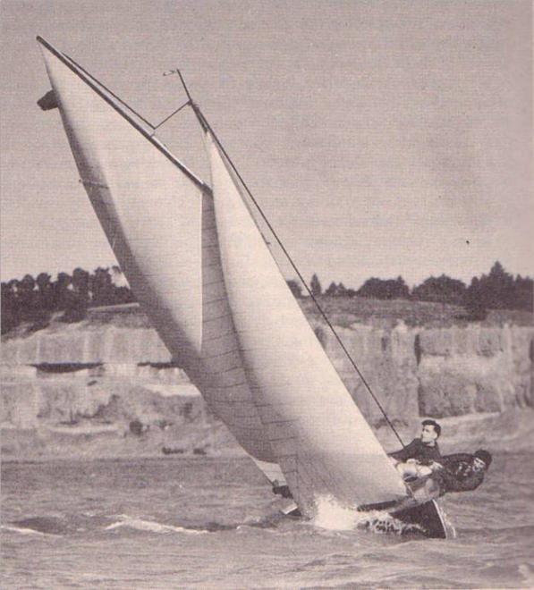 Peter Mander and Jack Cropp sailing their 12sq Metre in Christchurch © Event Media