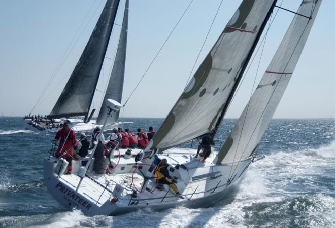 PPL PHOTO AGENCY - COPYRIGHT RESTRICTED<br />
Privateer chases Speedboat at the start of the Newport Bermuda race.<br />
PHOTO CREDIT: Barry Pickthall/PPL<br />
www.pplmedia.com  © PPL Media http://www.pplmedia.com