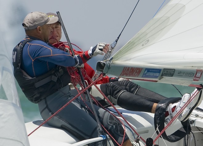 Regatta leaders, Diego Negri and Luigi Viale are wary of tacking or gybing at the wrong moment during the fourth race of the 2008 Star Worlds. <br />
 © Fried Elliott http://www.friedbits.com