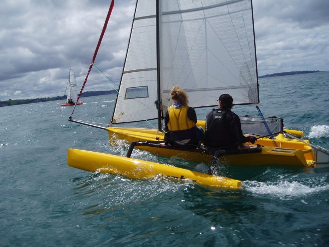 The Wata sails well even with a reasonable sized crew aboard © Wetamarine