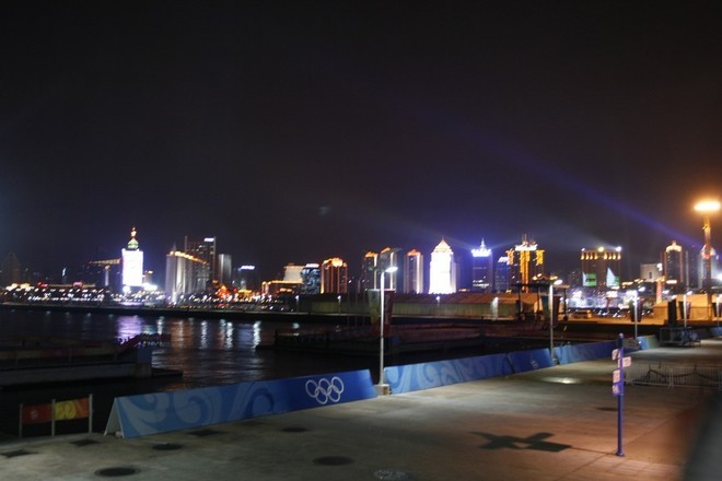 Qingdao Olympic Regatta 2008. The Qingdao waterfront at night. © Guy Nowell http://www.guynowell.com