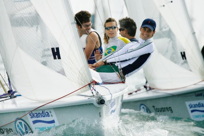 Franco and Marco Cavallini racing Laser SB3 class boat La Dolce Vita on day<br />
1 of racing at Skandia Cowes Week 2006.<br />
 © onEdition http://www.onEdition.com
